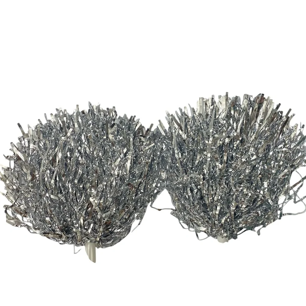 Metallic Silver Mini Pom Poms